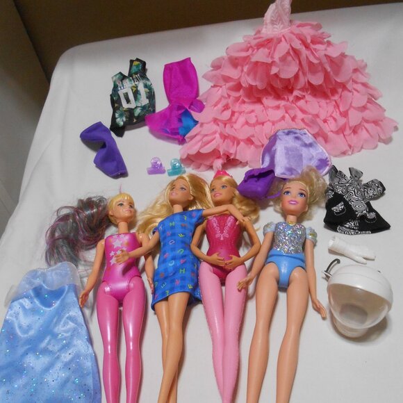 Mattel Barbie Other - Vtg Lot 4 Barbie Mattel 12 inch dolls w/ clothes & accessories 2015-19 pink gown